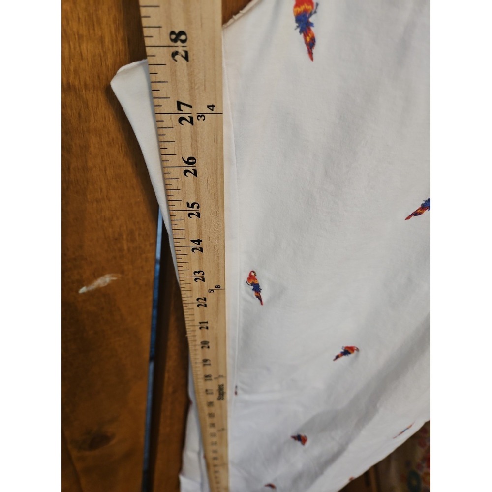 Talbots Relaxed Chino Pants 8 White Parrot Embroidered Cotton Stretch Prep #733 - Picture 10 of 12